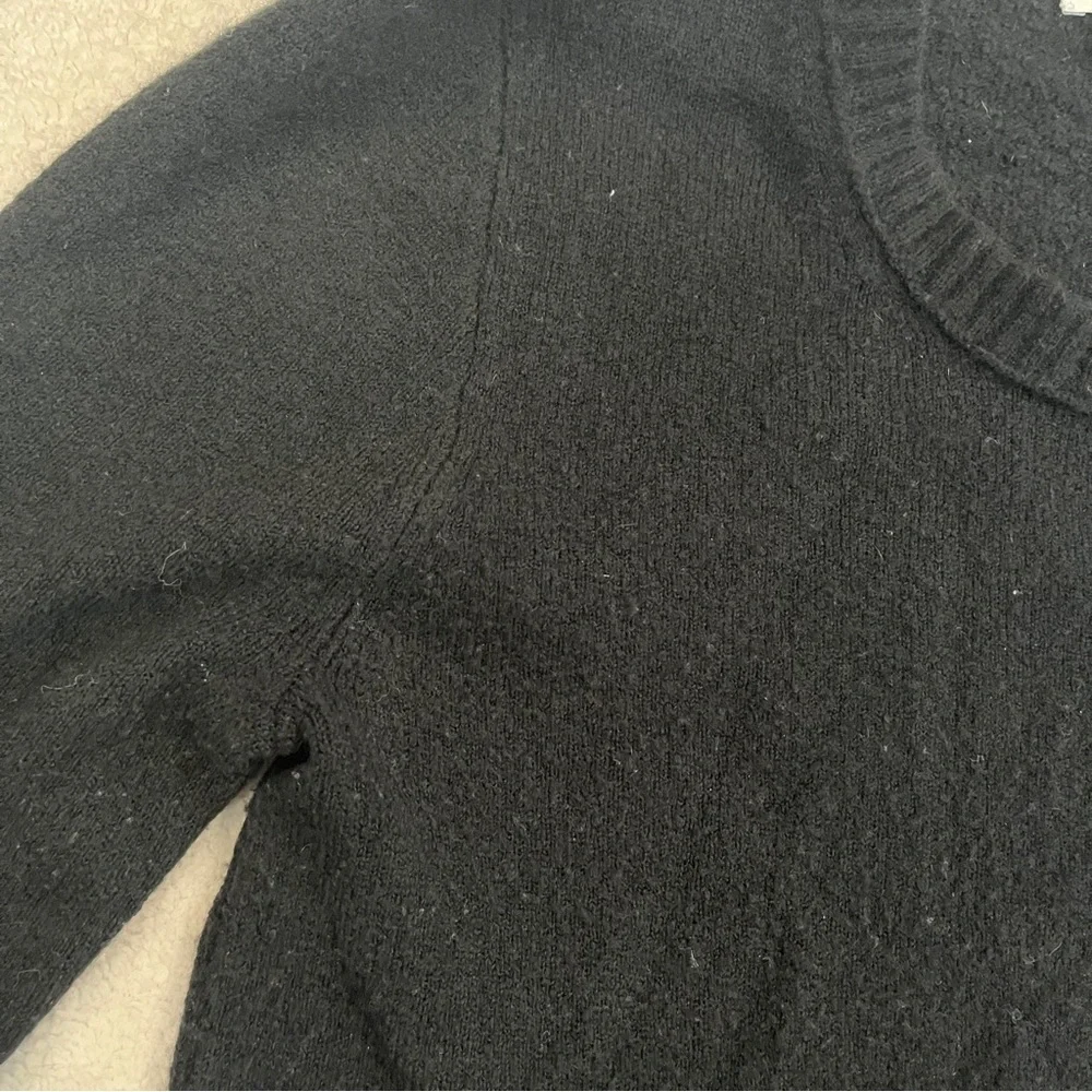 J. CREW Womens XS Crewneck Black Wool Blend Sweater Classic